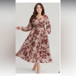 NWT  Floral Wrap dress , latern  sleeves plus size 18/20 🌹🌹🌹BC 95 RARE